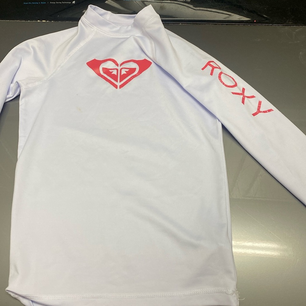 Girls Roxy long sleeve rashguard swim top